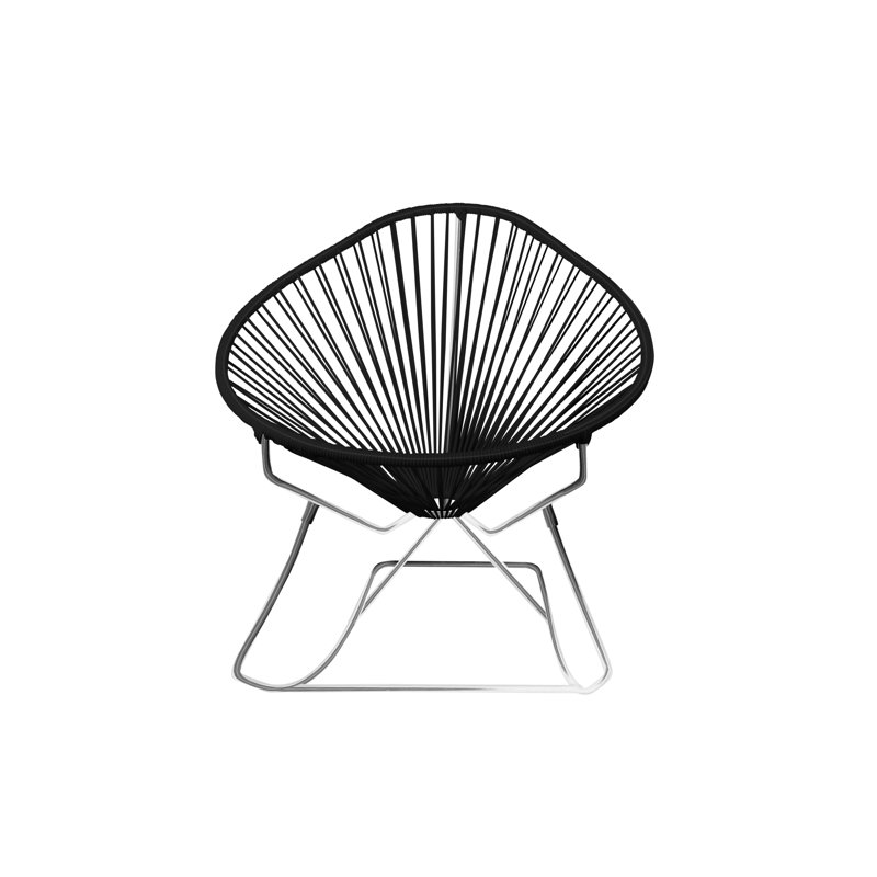 Chaise de jardin, Noir, Chrome