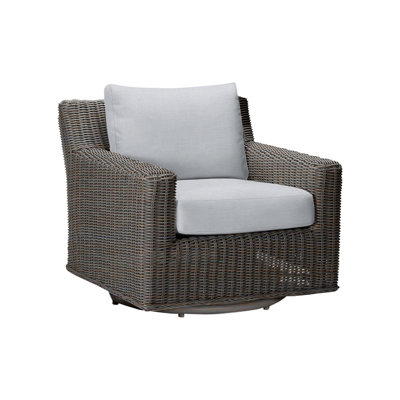 Rustic Swivel Patio Chair with Cushions