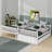 Full Over Full Rubber Wood Bunk Bed With Trundle