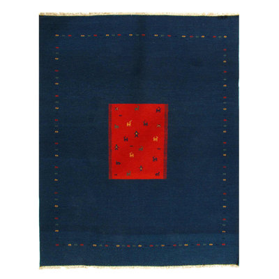 Navy blue Sumac Gabbeh Design 8'1"X 10'2"