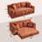Brigitte 78.1" Convertible Corduroy Sofa Bed, Upholstered Pull-Out Couch with Sleeper-278695242