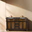 Meuble-lavabo double 60 po avec plateau en granite Aathavan