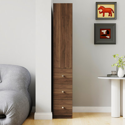 70,87 "H, armoire de rangement H, tablette à 4 niveaux, 3 tiroirs latéraux, grande bibliothèque moderne en bois pour le bureau à domicile