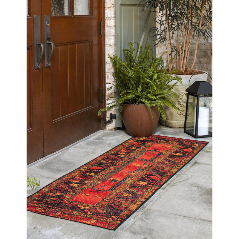 Gurrola Washable Oriental Indoor / Outdoor Rug, Runner 2' x 6'