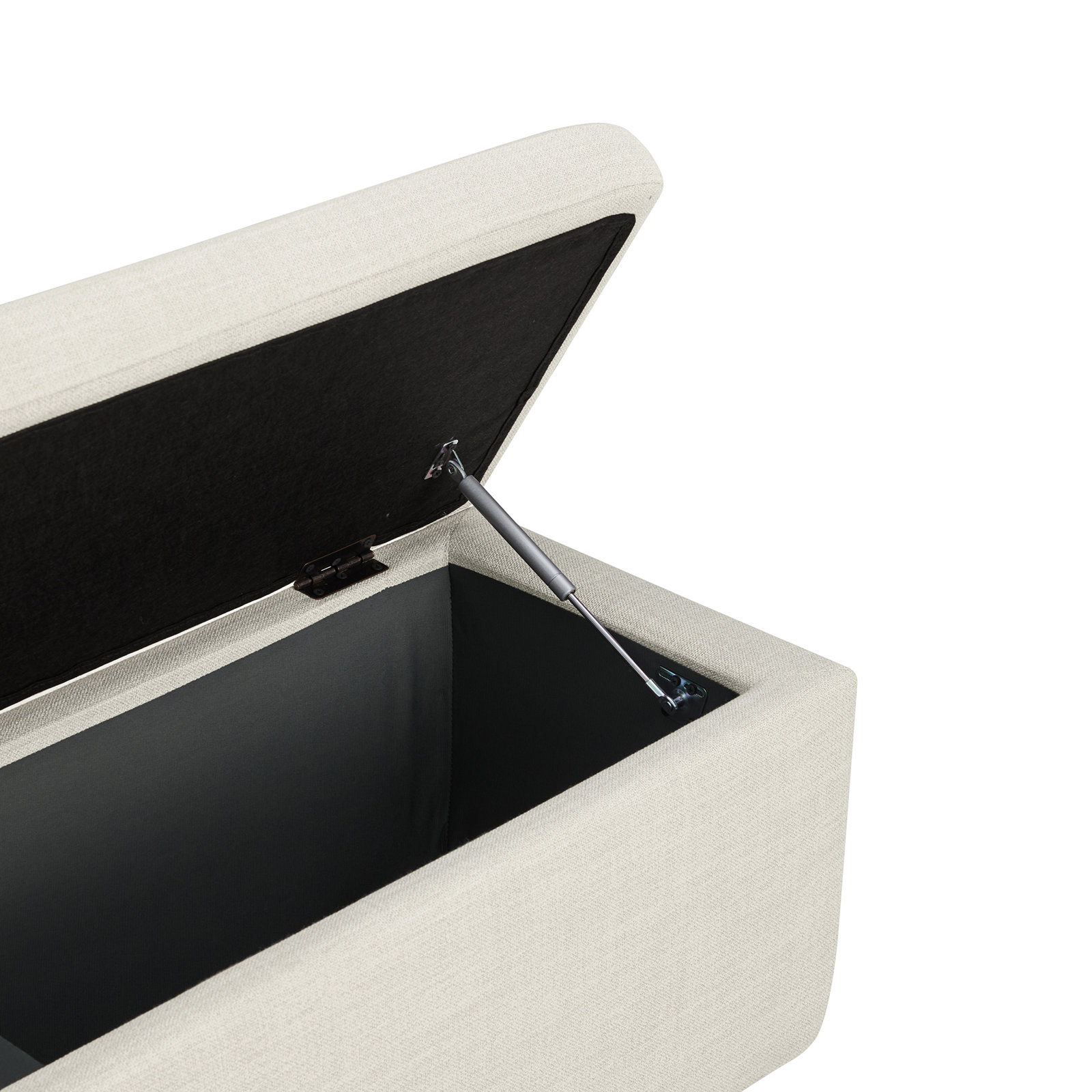 Upholstered Ottoman With Storage, Linen