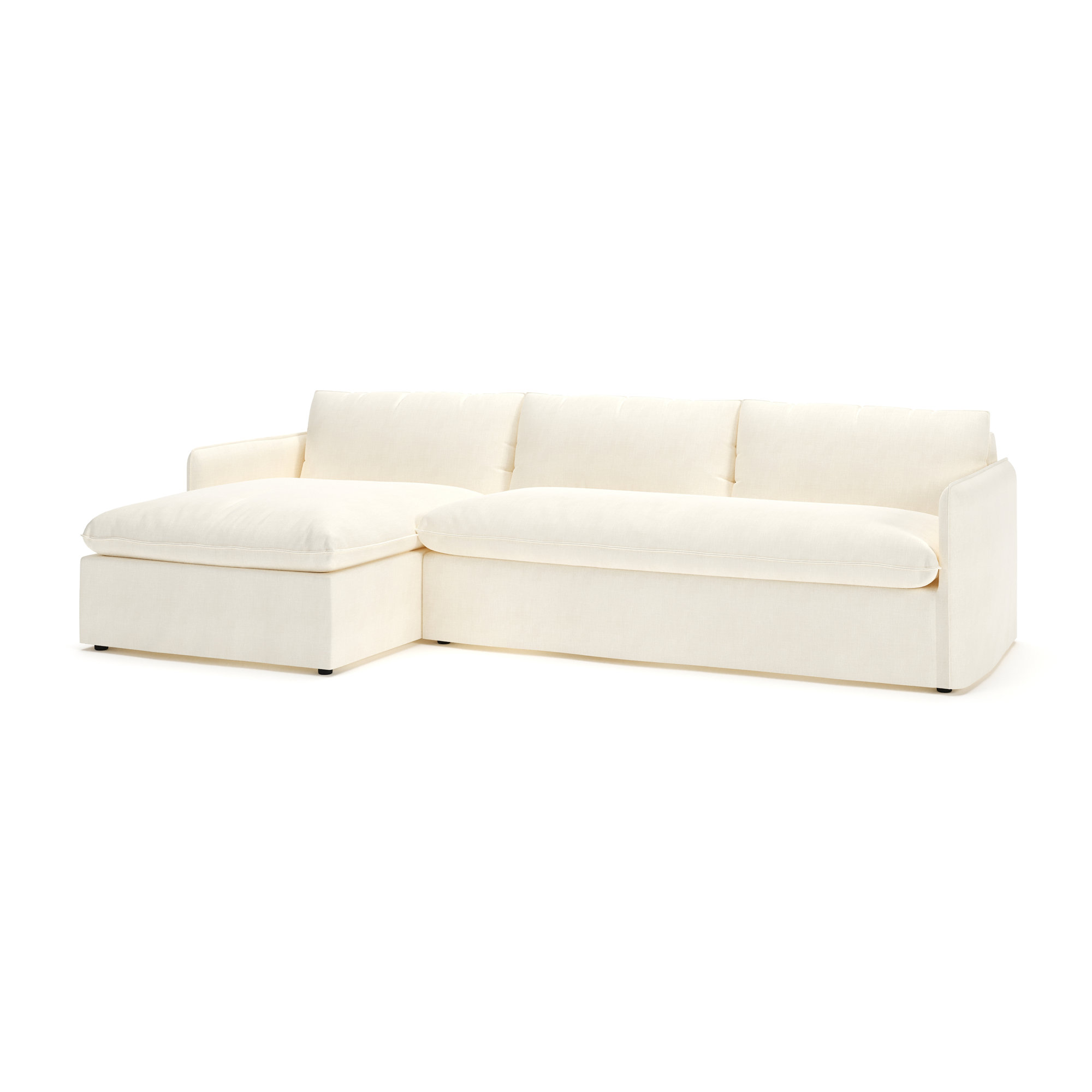 Bellatrix Upholstered L-Sectional, Conversation Pearl Basketweave, Left Hand Facing