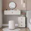 Ensemble de meuble-lavabo flottant mural moderne avec commode latérale, miroir et tabouret de coiffeuse Modern-1760544931