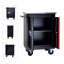 Armoire à outils Artman avec plateau en acier inoxydable, rangement verrouillable et système de liaison modulaire - noir et rouge