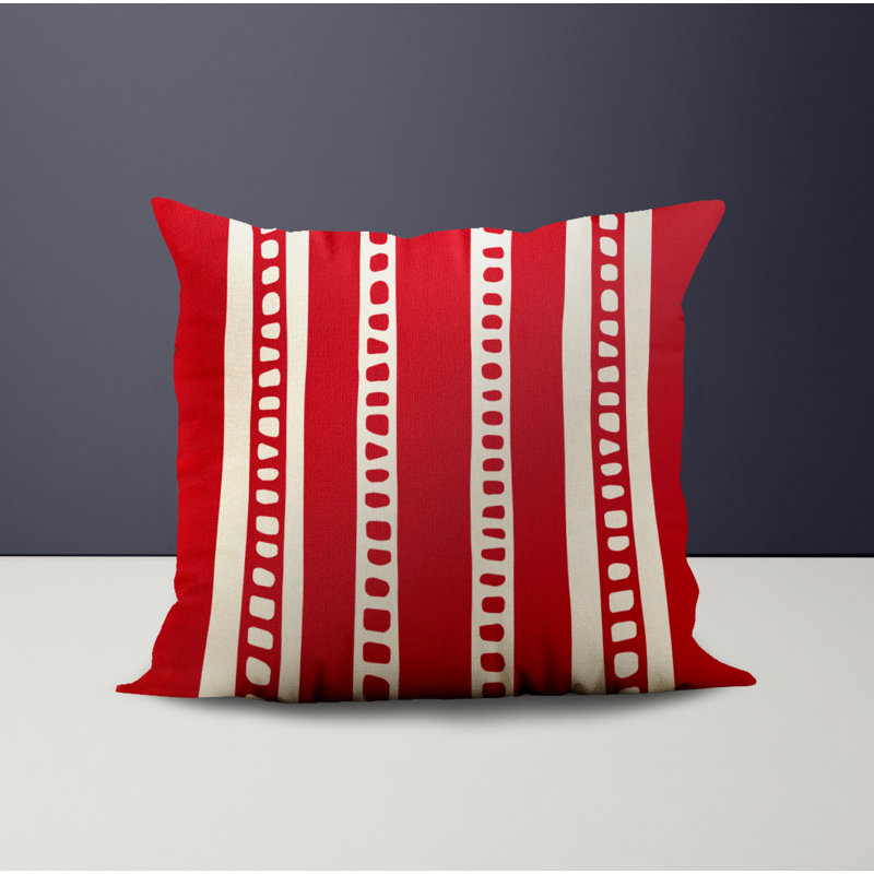 Jeté carré intérieur / extérieur en polyester Ikom, L 19 po x H 19 po, Rouge
