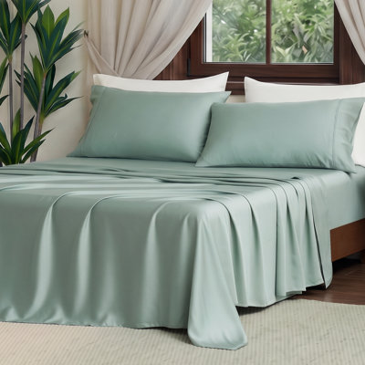 100% Tencel Lyocell Silky Soft Luxury Sheet Set, King Size（Set of 4)