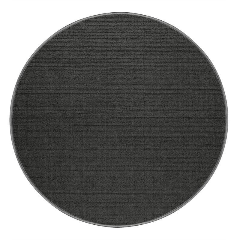 Machine Washable Solid Brown Area Rug, Round 5'