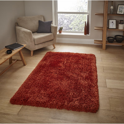Hetzel area rug Hand Tufted Rectangle Terracotta