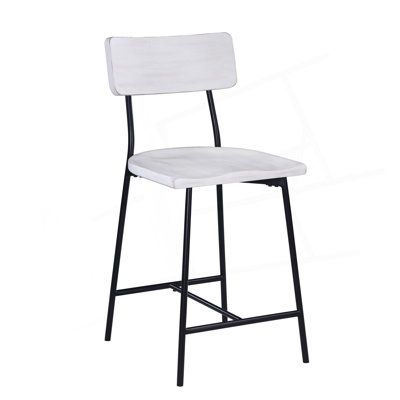 Badin Wood And Metal Modern Counter Stool