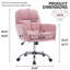 Cuir artificiel, cuir synthétique, base noire, hauteur réglable, convient au bureau, à la chambre à coucher, à la coiffeuse et à d'autres environnements. Une chaise de bureau. Rose