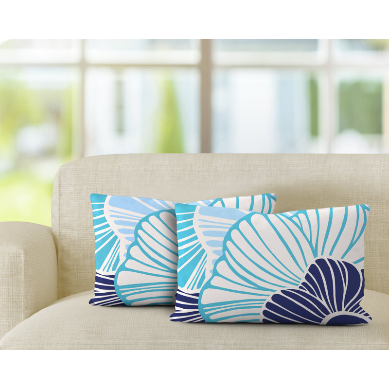 Polyester / Mélange de polyester Housse de coussin rectangulaire intérieure / extérieure lombaire et insert, Turquoise