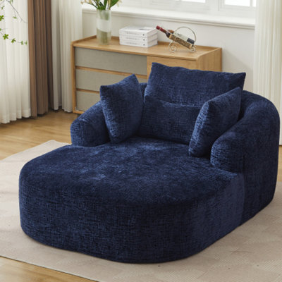 Canapé-lit surdimensionné en chenille 49,6 po, sans assemblage requis, avec accoudoirs et coussins
