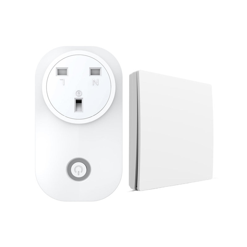 Ener - J Smart Kinetic 13A Wireless Plug Adapter and 1 Gang Switch White 240V