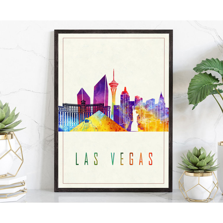 Las Vegas City in Nevada Modern Poster, Las Vegas skyline