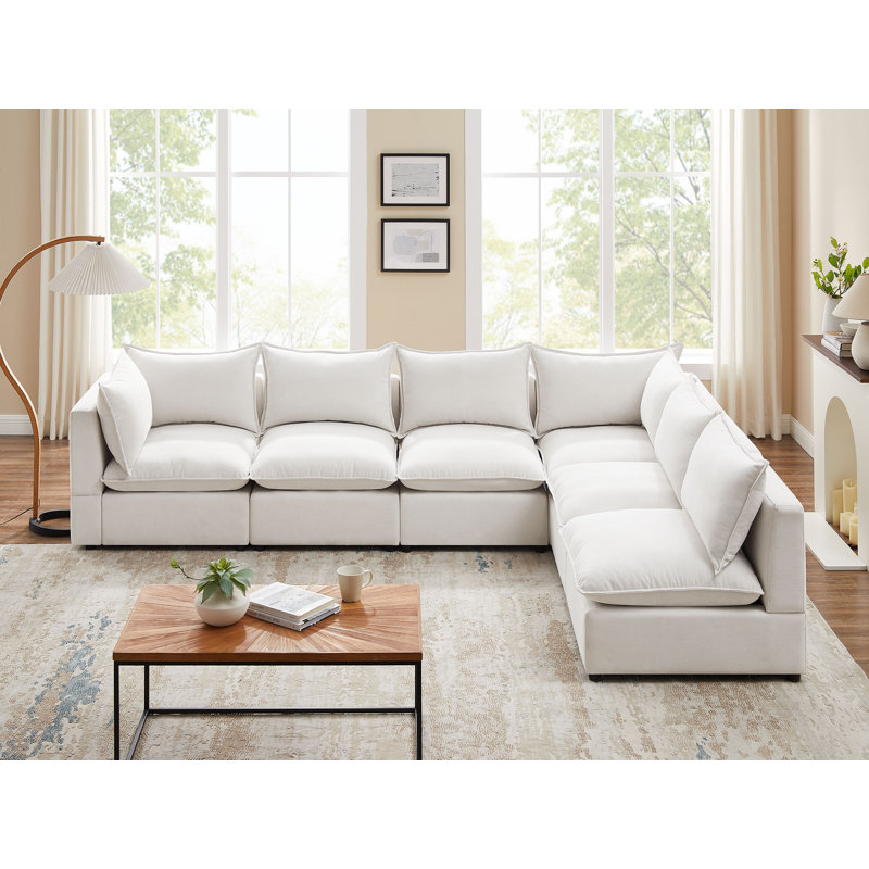 Pasadera Upholstered Sectional Symmetrical, Beige 100% Polyester