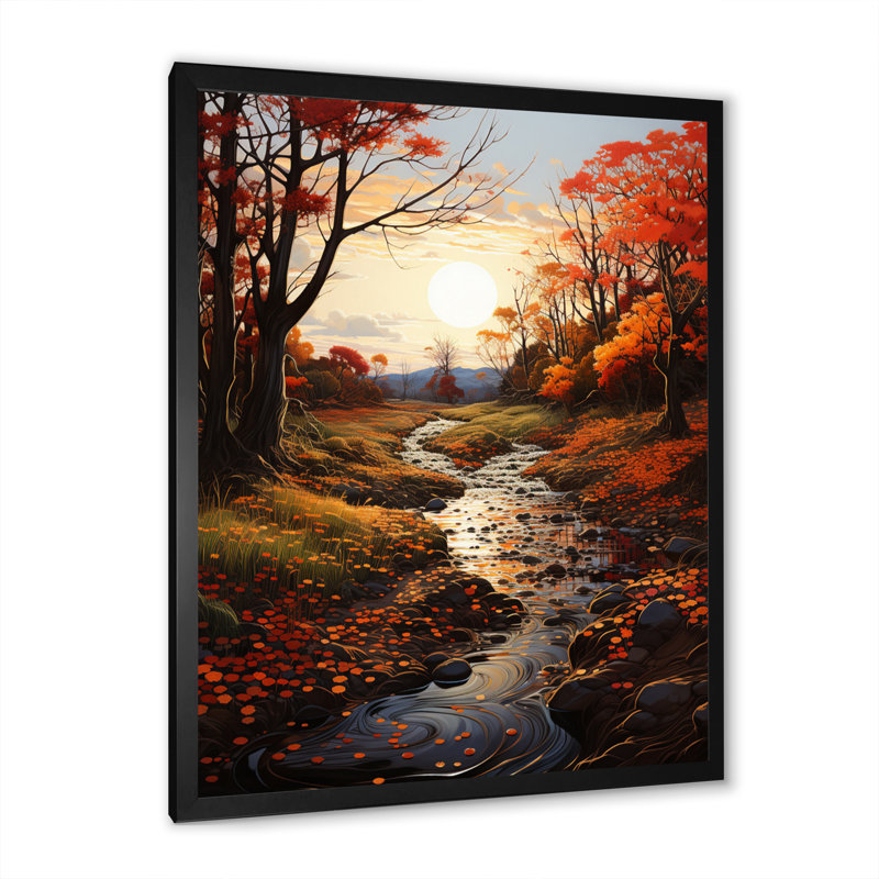 «Leaves Autumnal Symphony Leaf», reproduction sur toile, Cadre photo noir, H 20 po x l 12 po x P 1 po