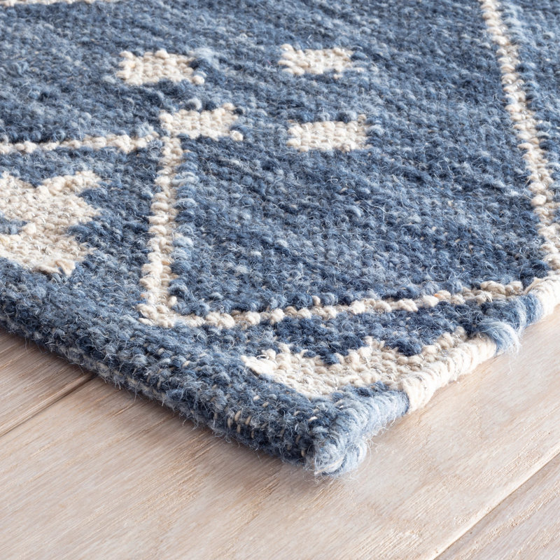 Kota Handwoven Wool Rug, Rectangle 2' x 3', Indigo