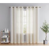 Aleksander Polyester Semi Sheer Curtain Pair