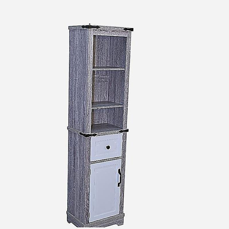 Armoire de rangement pour salle de bain avec tablettes réglables et tiroir de rangement, grande tour à linge pour salle de bain, salon