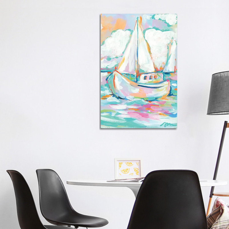Pink Sea 1 Piece Wrapped Canvas Painting, 101.6 cm H x 66.04 cm W x 1.91 cm D
