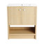 Meuble-lavabo de 36 po avec lavabo, meuble de rangement mural flottant moderne avec 2 tiroirs (sans armoire latérale), lavabo en céramique blanche sans robinet, couleur verte
