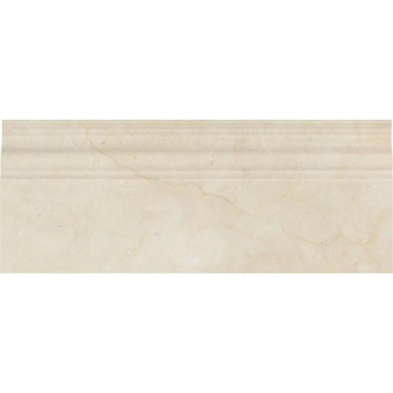 Carreau de marbre bullnose poli 12 po x 5 po crème