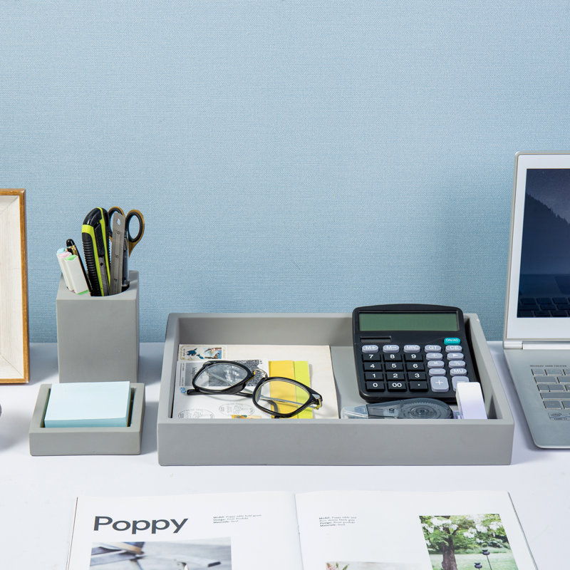 Marble Stackable Desk Organiser Set