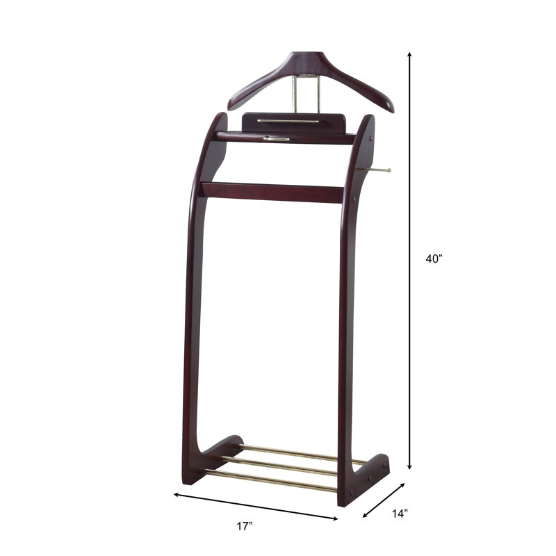 Freestanding Valet Stand, Mahogany
