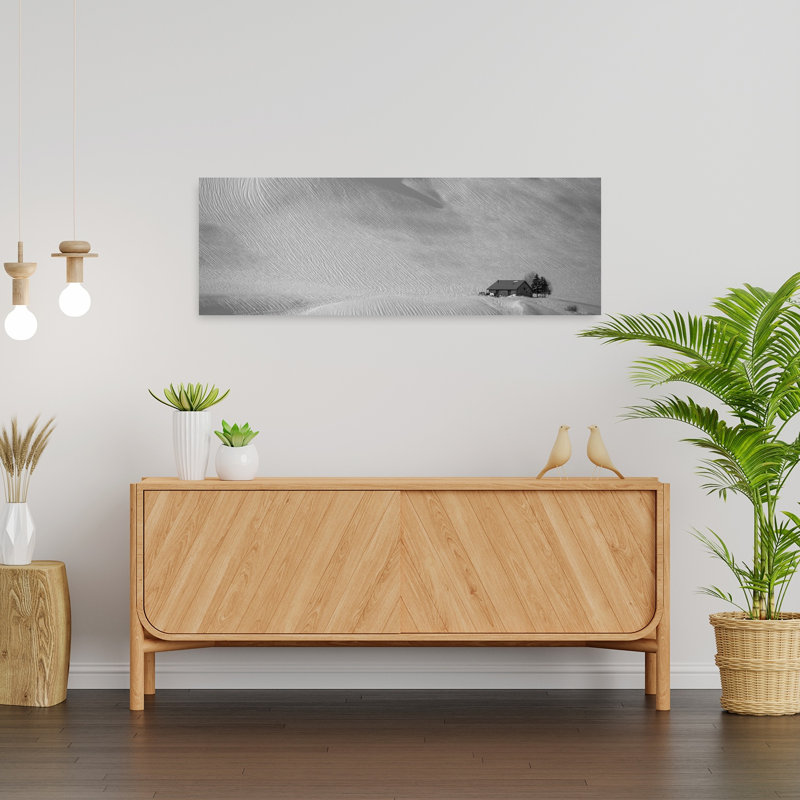 Art de mur de neige isolée, paysage paisible paisible, H 36 po x l 12 po