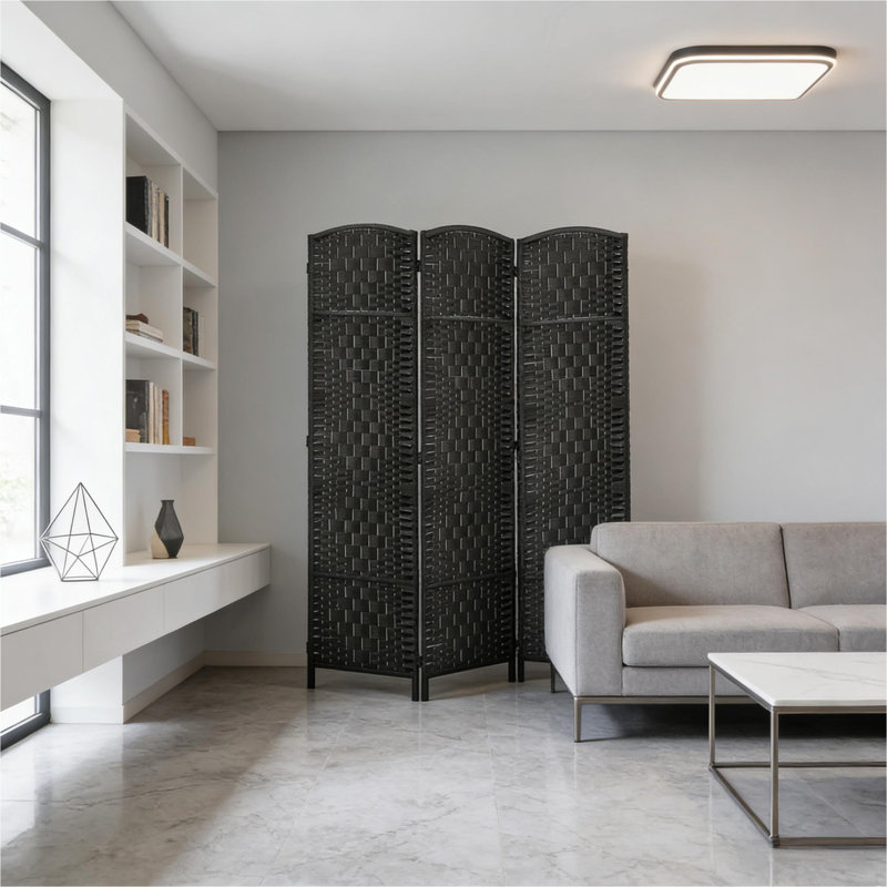 Paravent pliant, grande cloison de séparation portable en tissage, paravent de style moderne