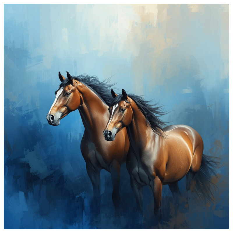 Bay Horses, 50" x 80" - 1 Panel, Blockout