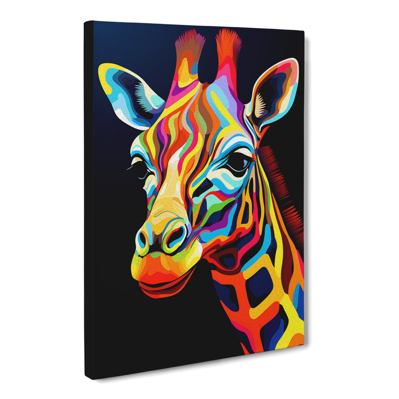 Giraffe Op - Wrapped Canvas, 60cm H x 40cm W x 3cm D