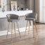Ensemble de 2 tabourets de bar en velours de 30 pouces avec repose-pieds chromé et pieds dorés-470443621-470443631