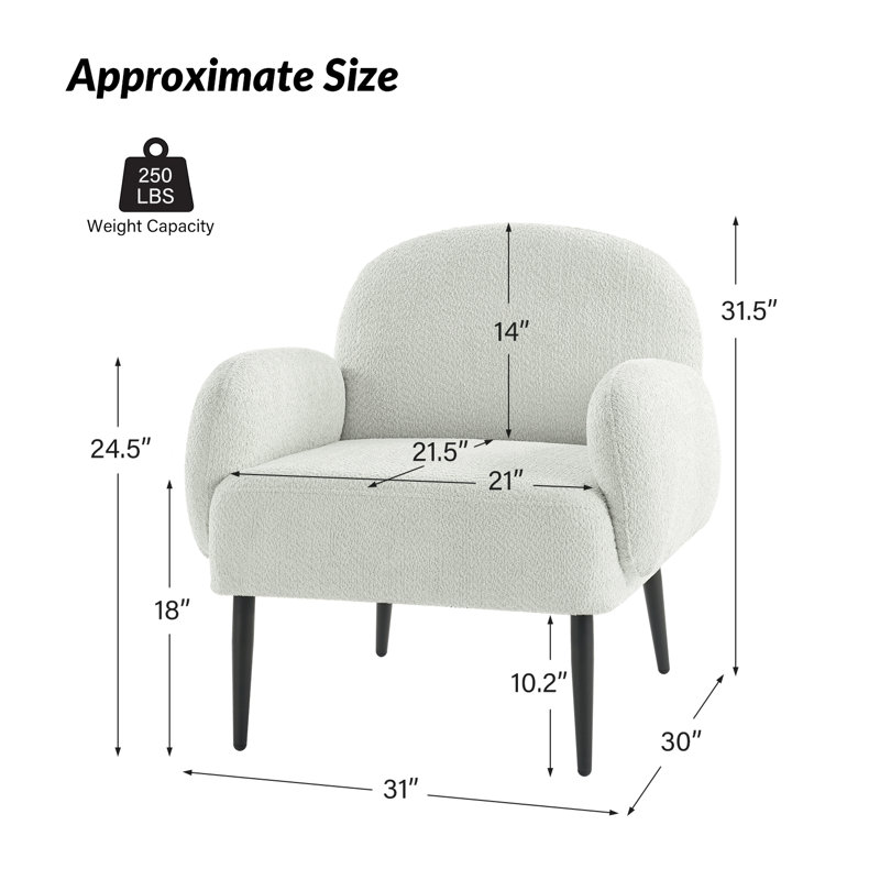 Fauteuil Lorice, Bouclé ivoire
