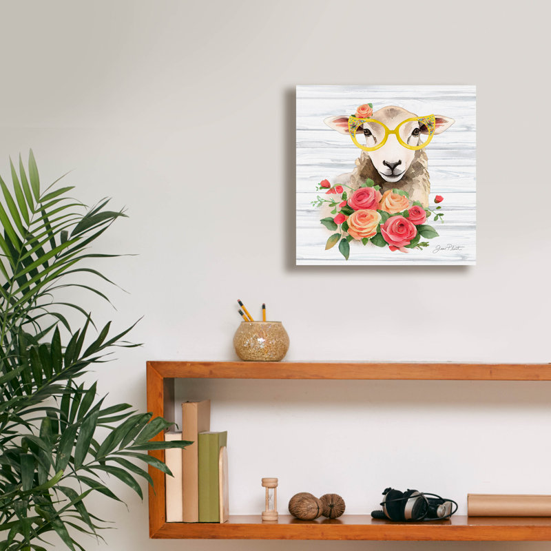 «Fancy Glasses A» par Jean Plout, art mural sur toile, H 12 po x l 12 po x P 0,75 po