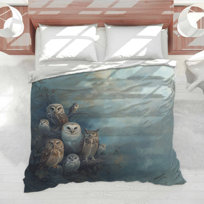 Édredon perché Group Of Owls, Très grand lit