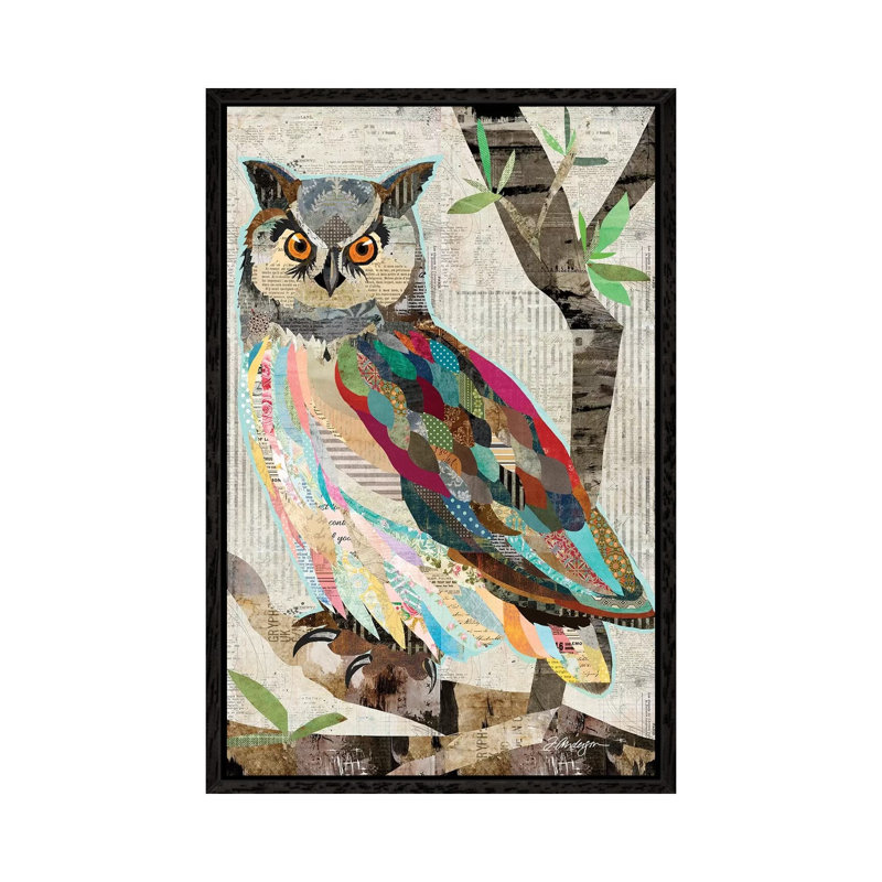 Owl Watch Over You by Traci Anderson - Painting on Canvas, Black Framed, 152.4cm H x 101.6cm W x 3.81cm D