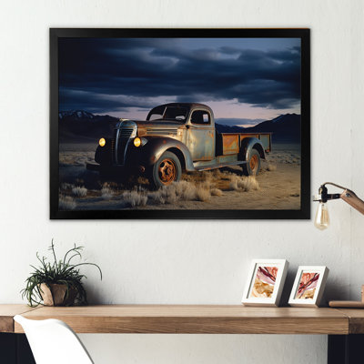 Camion charme en hiver - camion art mural salon