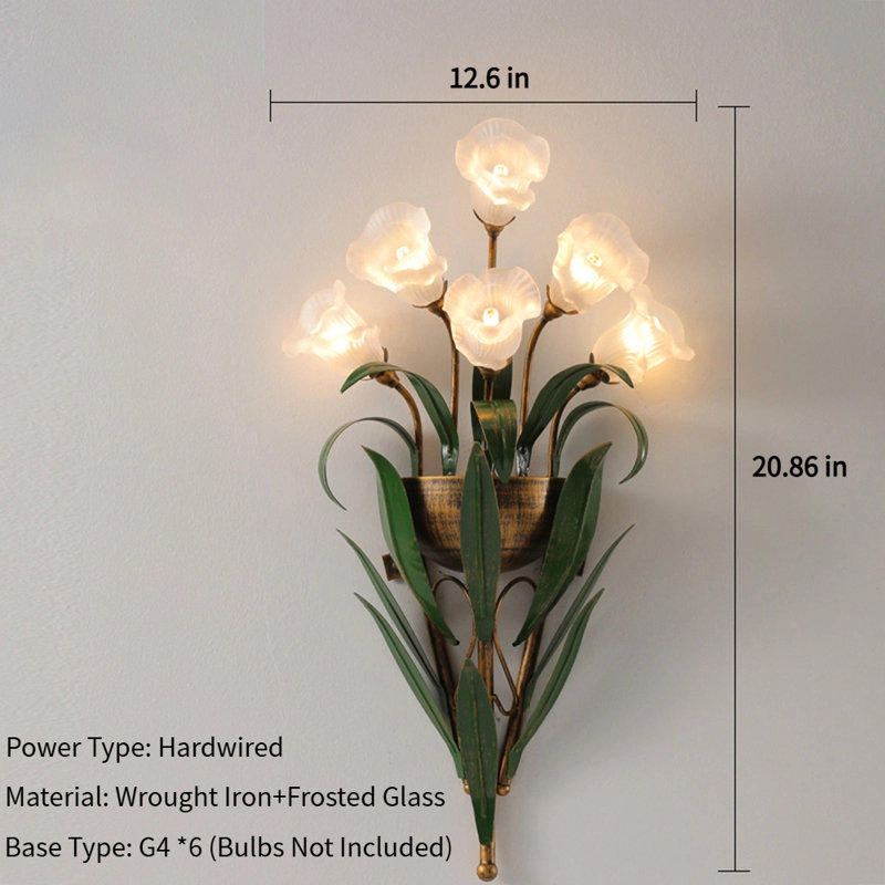 Artistic Floral Wall Light: 6 - Light Greenery Design