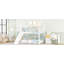 Lit superposé simple en métal avec glissade, lit pour enfant-124917475