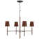 Bryant 4 - Light Solid Brass/Leather Chandelier by Thomas O'Brien