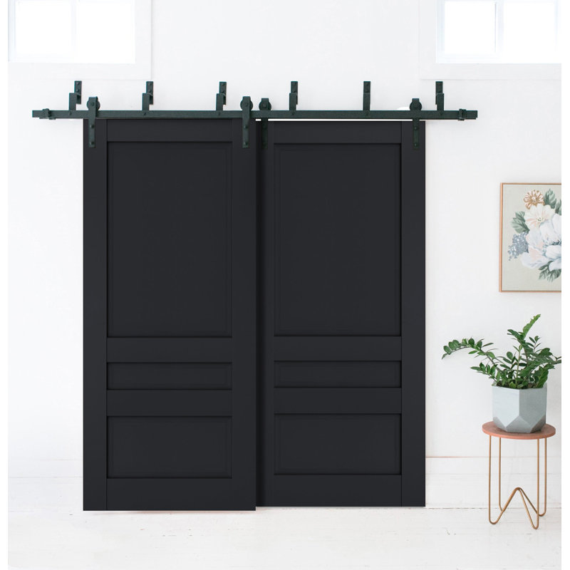 Portes de grange à panneaux en bois Veregio, Antracite, 64 po x 80 po