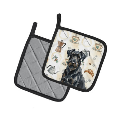 Paire de cafetières noires Terrier russe