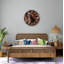Horloge murale en verre trempé, art abstrait marbré brun, décoration minimaliste chic, horloge de cuisine, horloge silencieuse, cadeau de pendaison de crémaillère-58574004-58574009