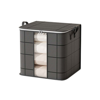  Storage Bins with Lids, Clear Window & Reinforced Handles, Large Clothes Storage Basket Containers, Closet Organizers and Storage for Clothing, Sweater, Comforter, Bedding