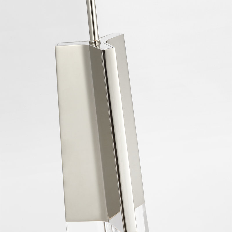 Thomas O'Brien Matcha 2 Light Pendant in Bronze with Clear Glass, Polished Nickel